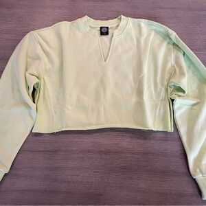 PacSun Lime Green Cropped Sweatshirt